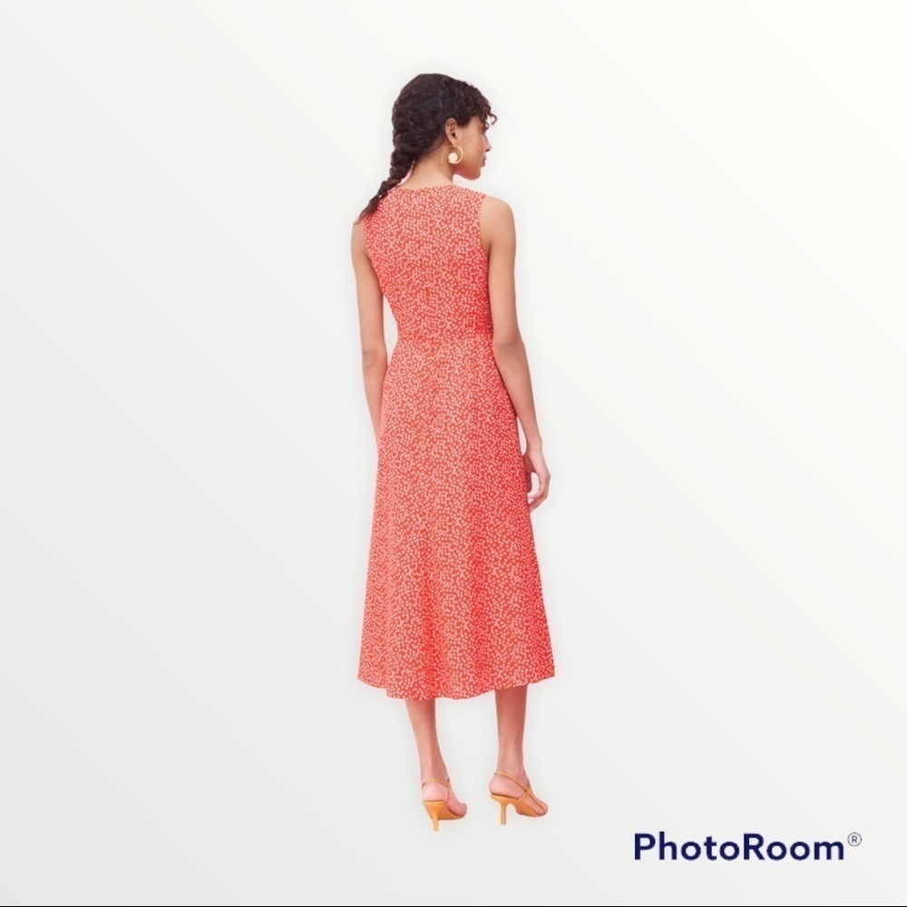 NWT Rebecca Taylor Malia Red Floral Jacquard Midi Dress Size 0 - Picture 6 of 12